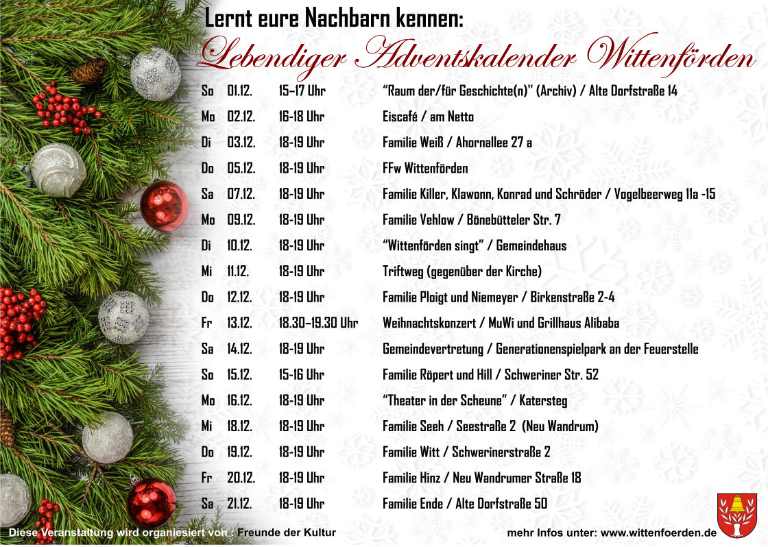 Lebendiger Adventskalender Wittenförden.de